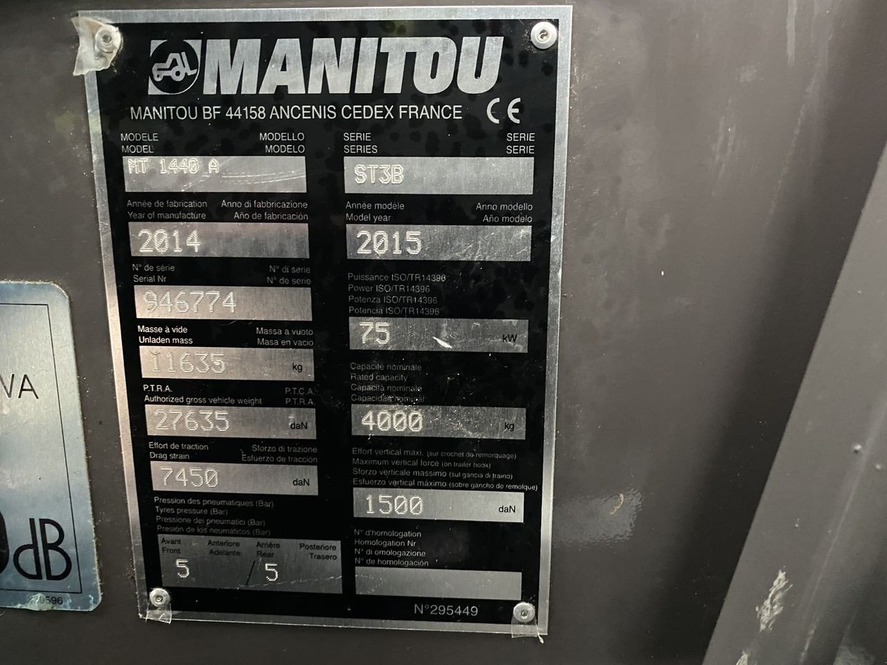 Teleskoplader типа Manitou MT1440A ST3B, Gebrauchtmaschine в Skive (Фотография 11)