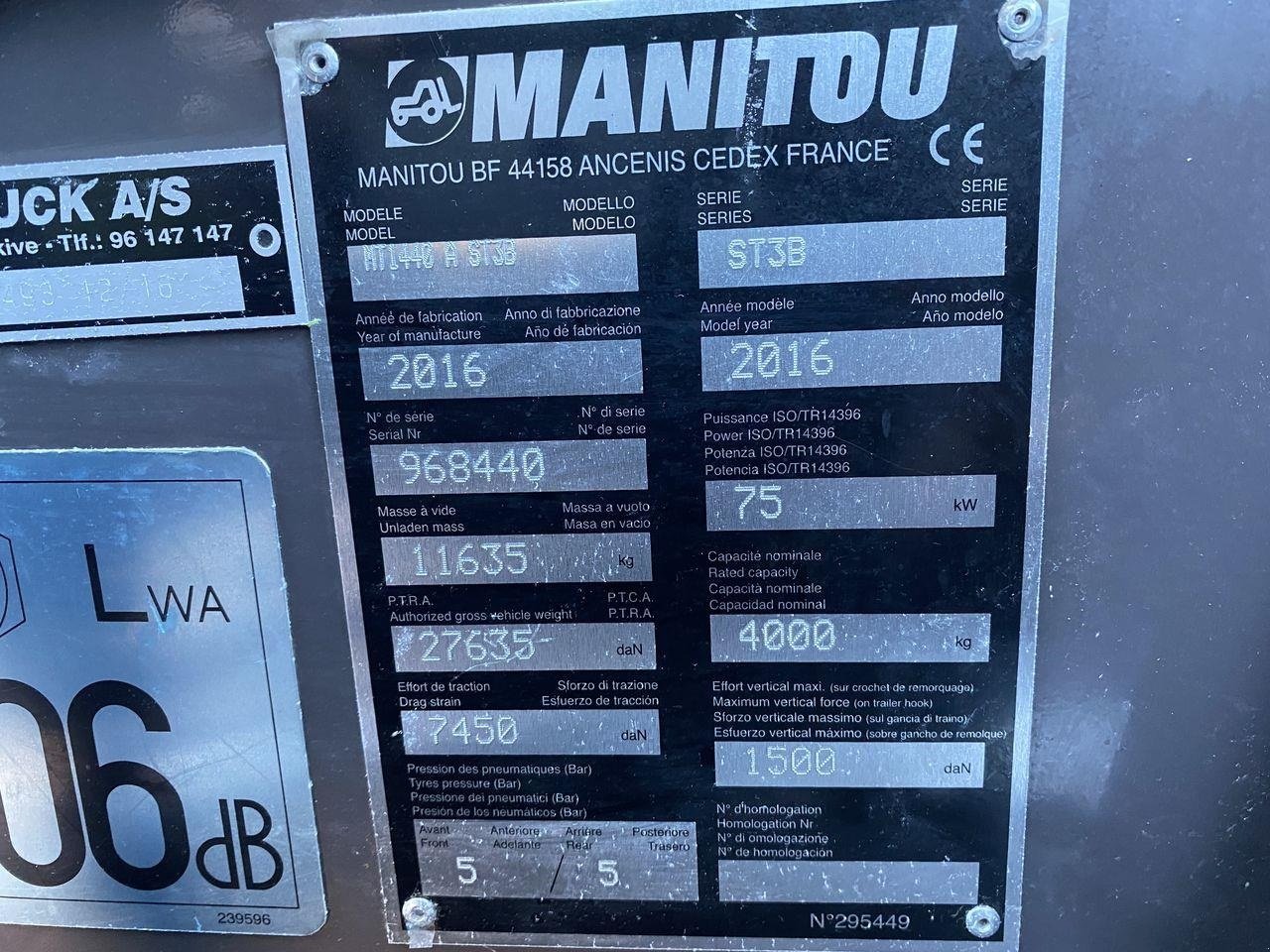 Teleskoplader Türe ait Manitou MT1440A ST3B, Gebrauchtmaschine içinde Skive (resim 11)