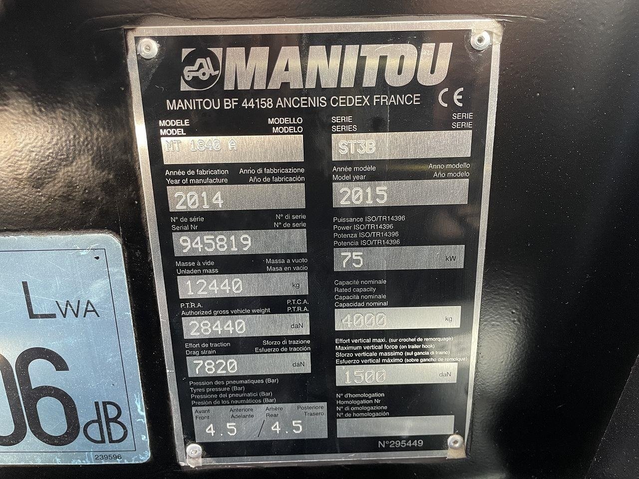 Teleskoplader typu Manitou MT1840A ST3B, Gebrauchtmaschine v Skive (Obrázek 12)