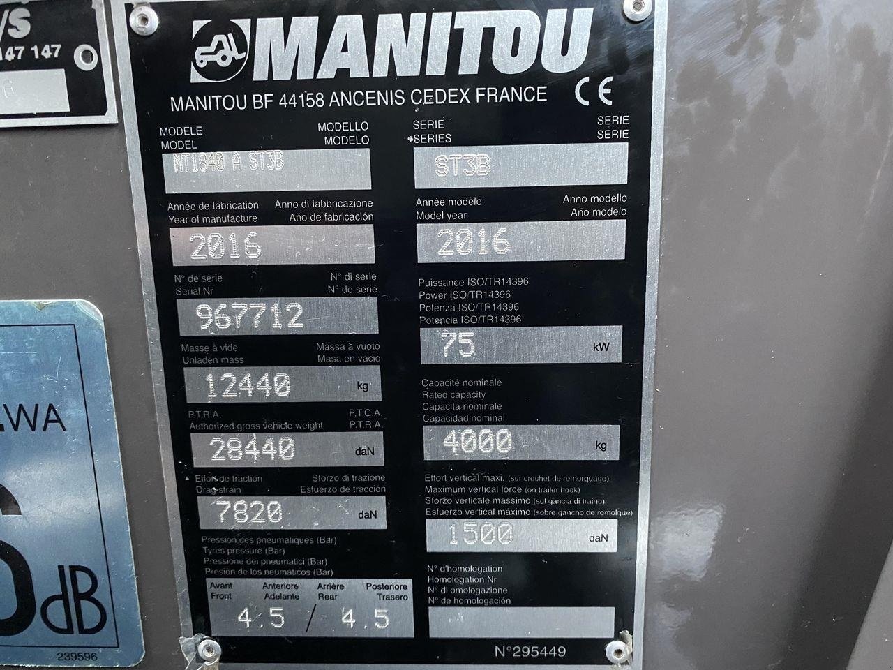 Teleskoplader typu Manitou MT1840A ST3B, Gebrauchtmaschine v Skive (Obrázek 13)