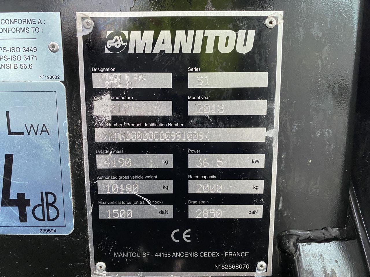 Teleskoplader typu Manitou MT420H Comfort, Gebrauchtmaschine v Skive (Obrázek 11)