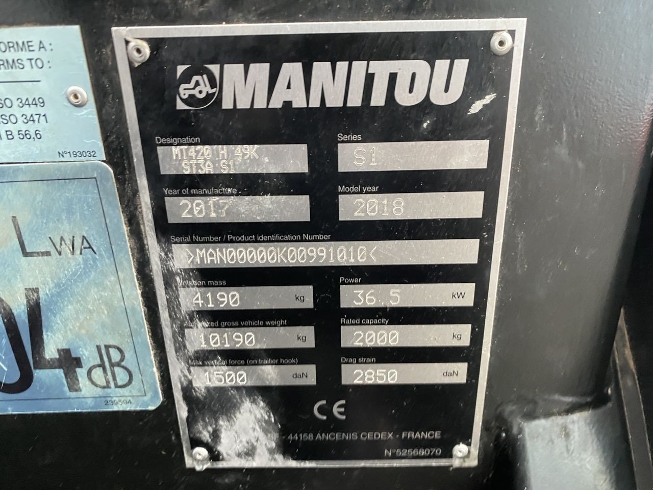 Teleskoplader типа Manitou MT420H Comfort, Gebrauchtmaschine в Skive (Фотография 11)