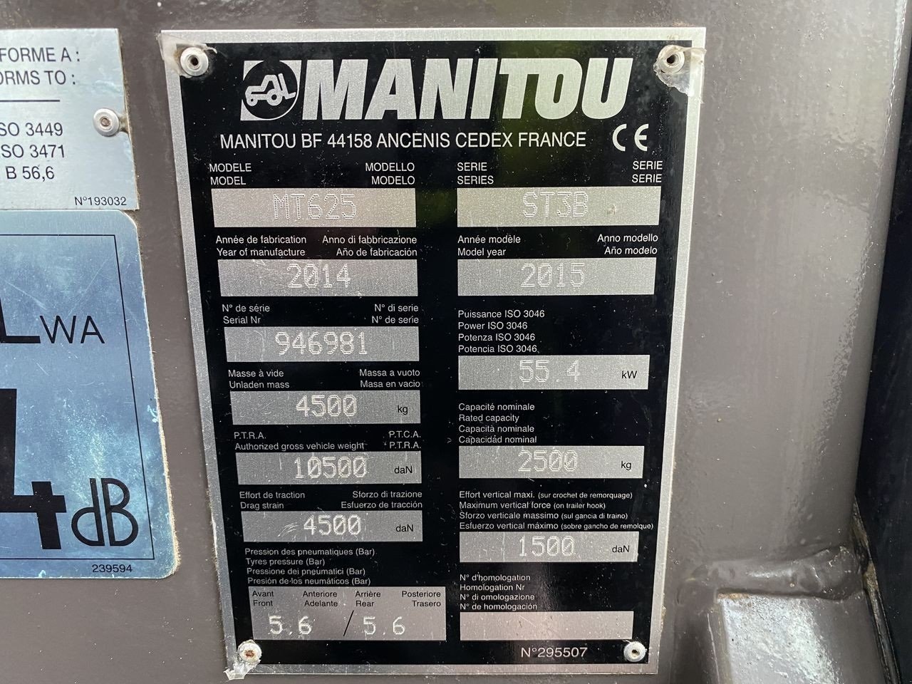 Teleskoplader типа Manitou MT625, Gebrauchtmaschine в Skive (Фотография 11)