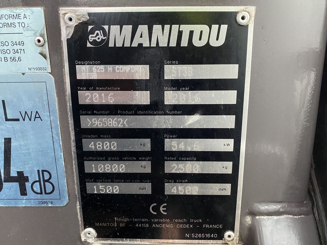 Teleskoplader от тип Manitou MT625H COMFORT, Gebrauchtmaschine в Skive (Снимка 11)