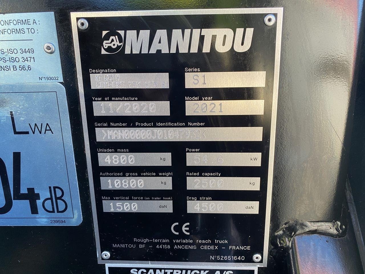 Teleskoplader του τύπου Manitou MT625HA COMFORT ST5, Gebrauchtmaschine σε Skive (Φωτογραφία 11)