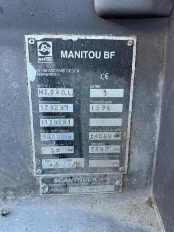 Teleskoplader za tip Manitou MT940L, Gebrauchtmaschine u Hemmet (Slika 11)