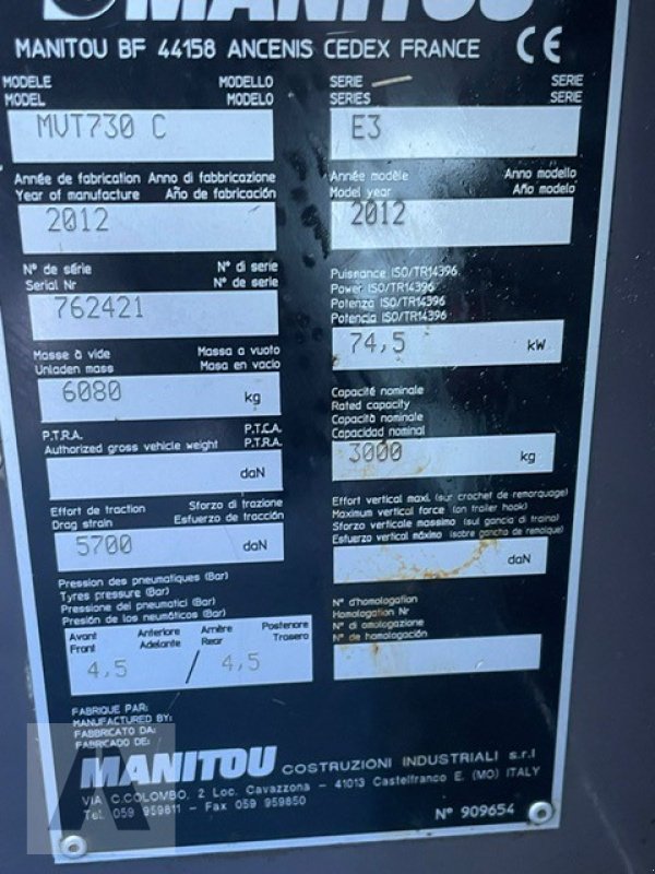 Teleskoplader tipa Manitou MVT 730 Compact, Gebrauchtmaschine u Soyen (Slika 16)