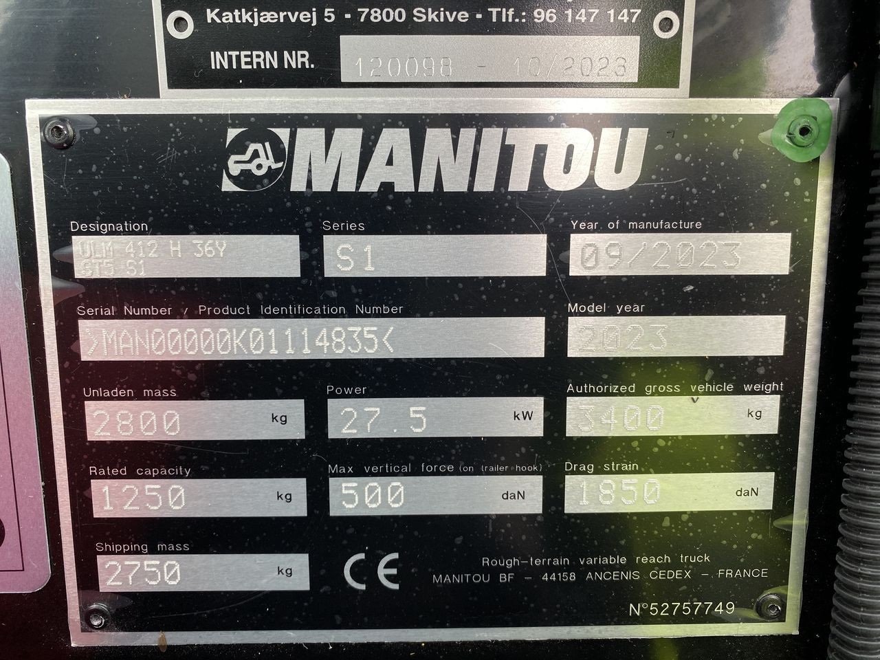 Teleskoplader a típus Manitou ULM412H COMFORT ST5, Gebrauchtmaschine ekkor: Skive (Kép 11)