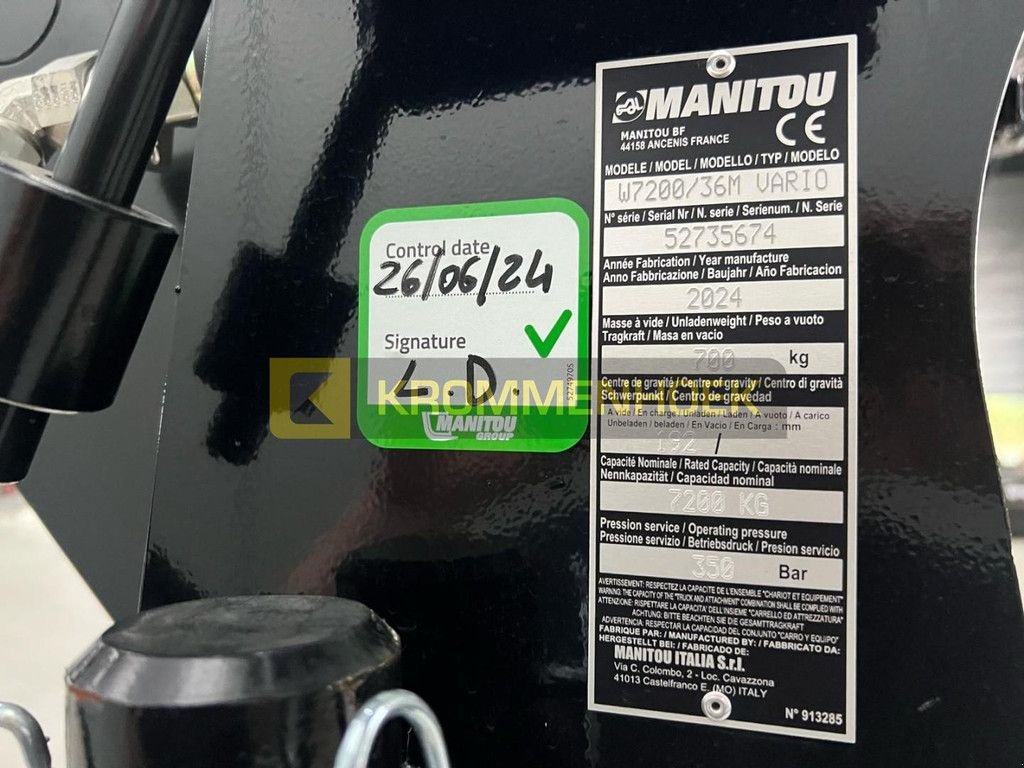 Teleskoplader des Typs Manitou W7200/36M - Vario Vario lier voor MRT3570, Neumaschine in Apeldoorn (Bild 10)