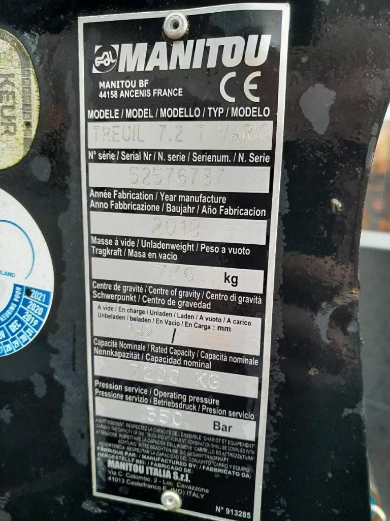 Teleskoplader typu Manitou Winch 7.2 TON - Lier - Trieul, Gebrauchtmaschine v Ederveen (Obrázek 2)
