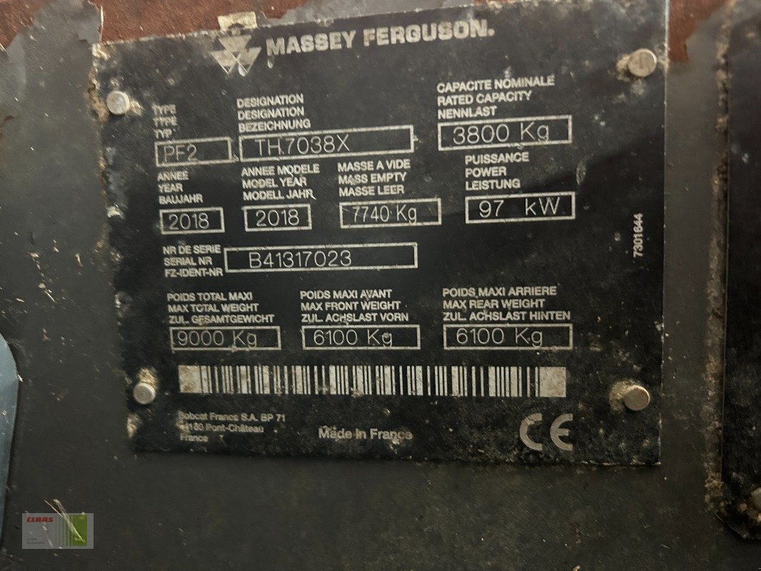 Teleskoplader des Typs Massey Ferguson TH. 7038, Gebrauchtmaschine in Weddingstedt (Bild 17)