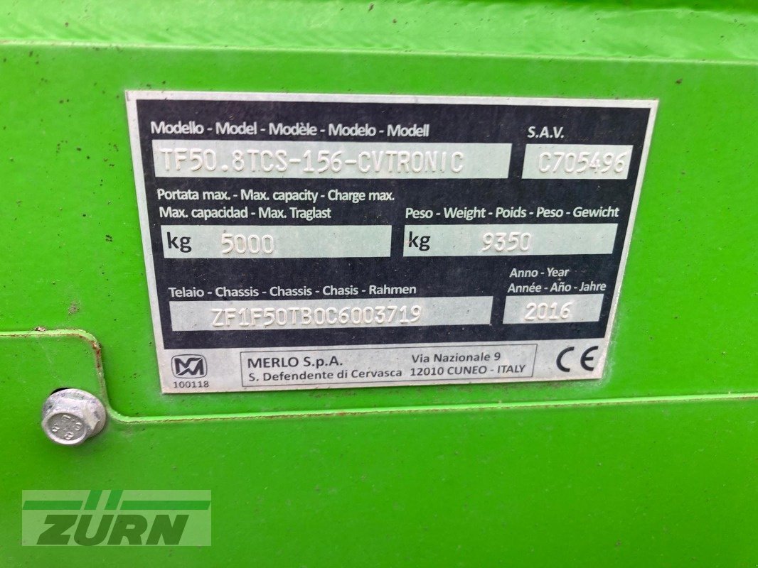 Teleskoplader of the type Merlo TF 50.8 TCS-156 CVTRONIC, Gebrauchtmaschine in Kanzach (Picture 27)