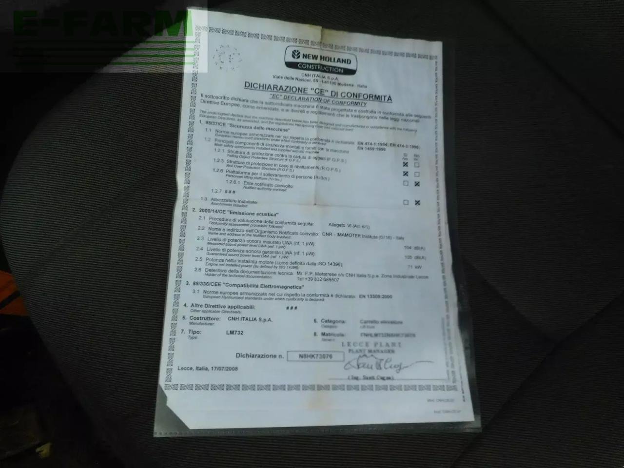 Teleskoplader typu New Holland lm732 mit schaufel und gabel, Gebrauchtmaschine v ST. NIKOLAI/DR. (Obrázek 11)