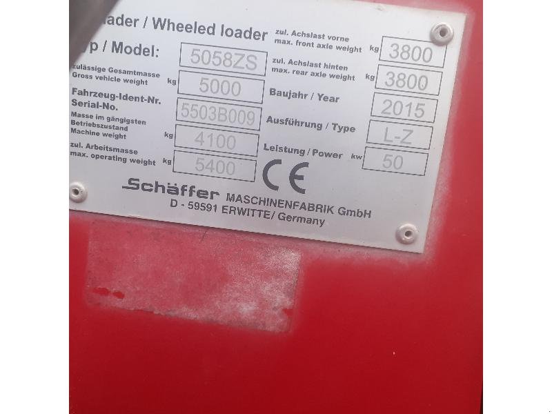 Teleskoplader del tipo Schäffer 5058 ZS, Gebrauchtmaschine en HERLIN LE SEC (Imagen 2)