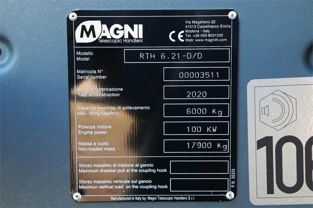 Teleskoplader типа Sonstige MAGNI RTH 6.21 6000kg Capacity, 21m Lifting Height, 17.4, Gebrauchtmaschine в Groenlo (Фотография 7)