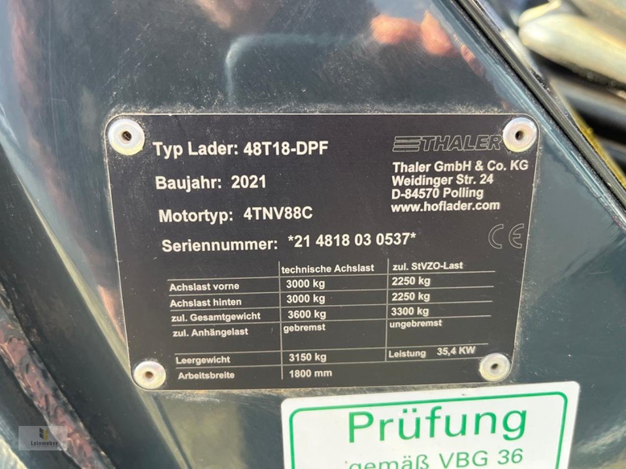 Teleskoplader of the type Thaler 48 T18-DPF, Gebrauchtmaschine in Neuhof - Dorfborn (Picture 11)