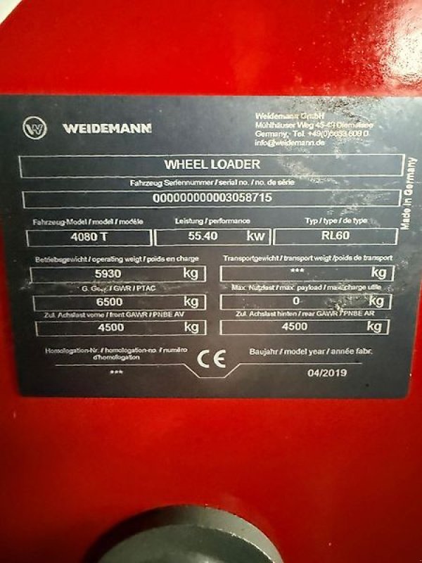 Teleskoplader του τύπου Weidemann  4080T, Gebrauchtmaschine σε Steinau  (Φωτογραφία 11)