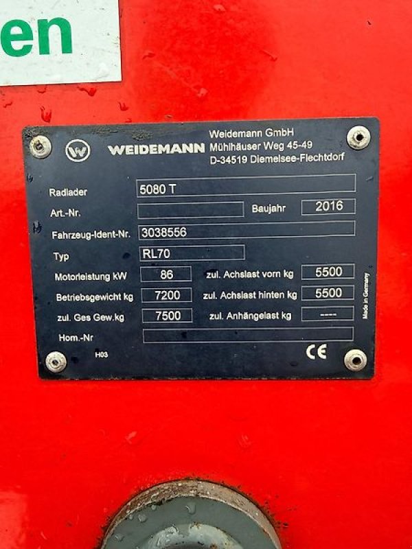 Teleskoplader of the type Weidemann  5080T, Gebrauchtmaschine in Steinau  (Picture 13)