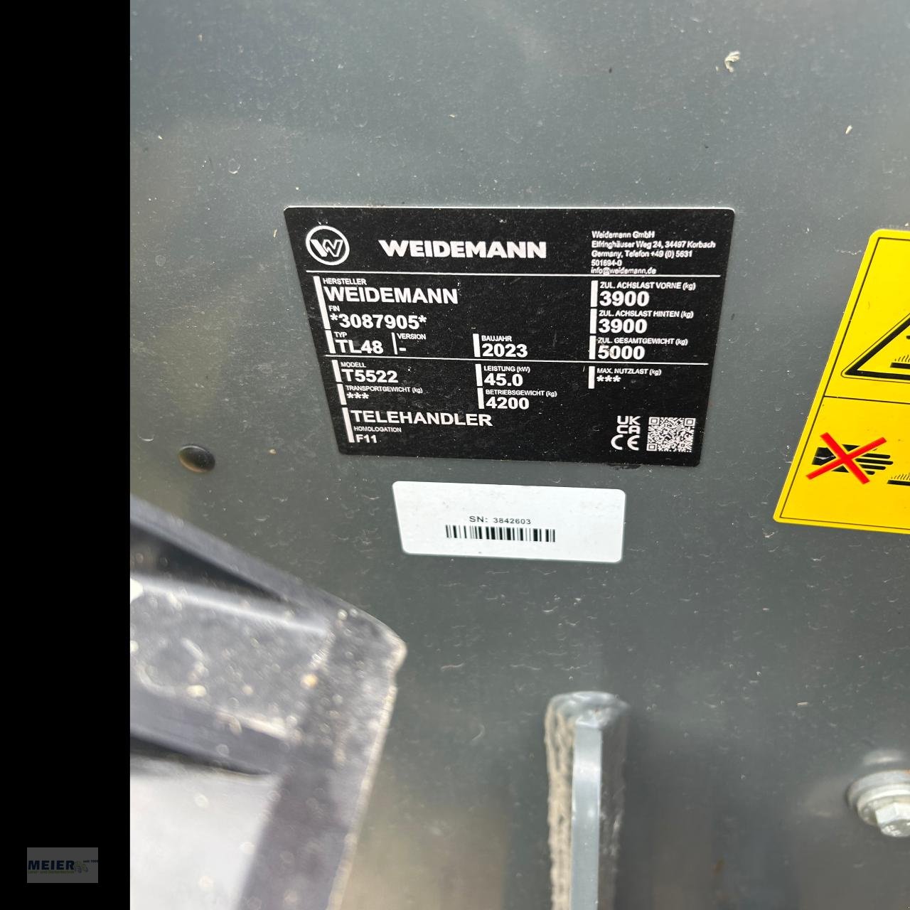 Teleskoplader of the type Weidemann  T 5522 VHB, Gebrauchtmaschine in Delbrück (Picture 8)