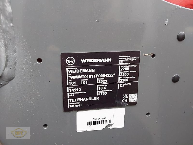 Teleskoplader of the type Weidemann  T4512 18,4 kW (25 PS), Gebrauchtmaschine in Mühlhausen-Görmar (Picture 10)