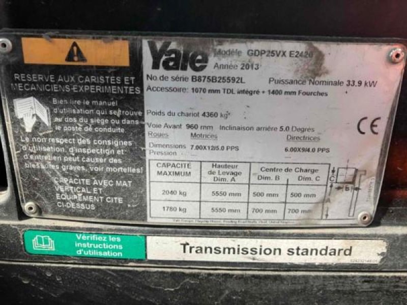Teleskoplader van het type Yale GDP25VX, Gebrauchtmaschine in senlis (Foto 5)
