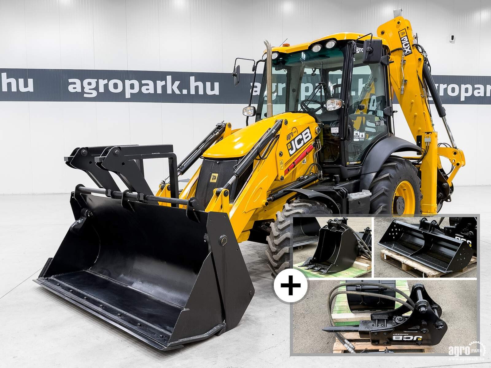 Teleskopstapler del tipo JCB 3CX Eco Sitemaster backhoe loader, 92 hp, air con Powershift, SRS, 4 buckets + forks, Gebrauchtmaschine In Csengele (Immagine 1)