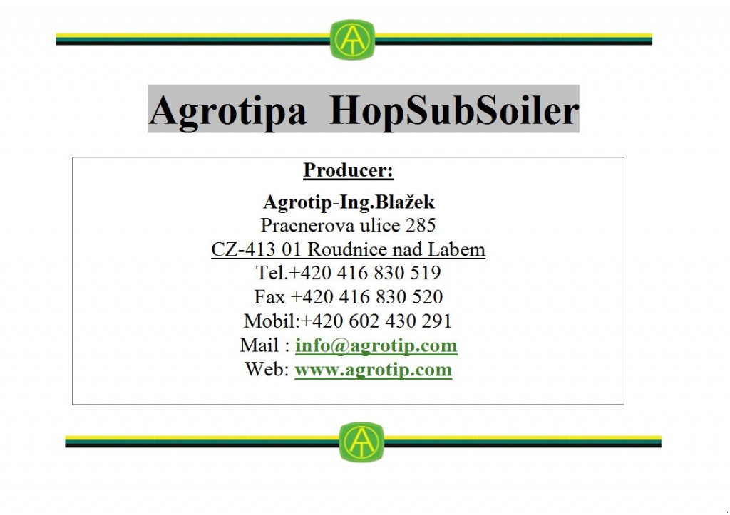 Tiefenlockerer του τύπου Sonstige Agrotipa HopSubSoiler AHSS 2-2 m/3-2,5 m, Neumaschine σε Roudnice nad Labem (Φωτογραφία 16)