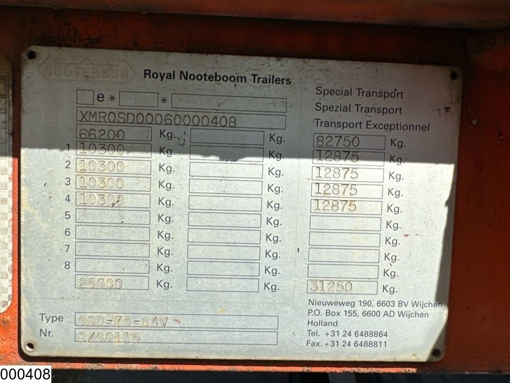 Tieflader tipa Nooteboom Lowbed 19.58 Meter, Extendable, Twistlocks, 82.750 KG, Gebrauchtmaschine u Ede (Slika 5)