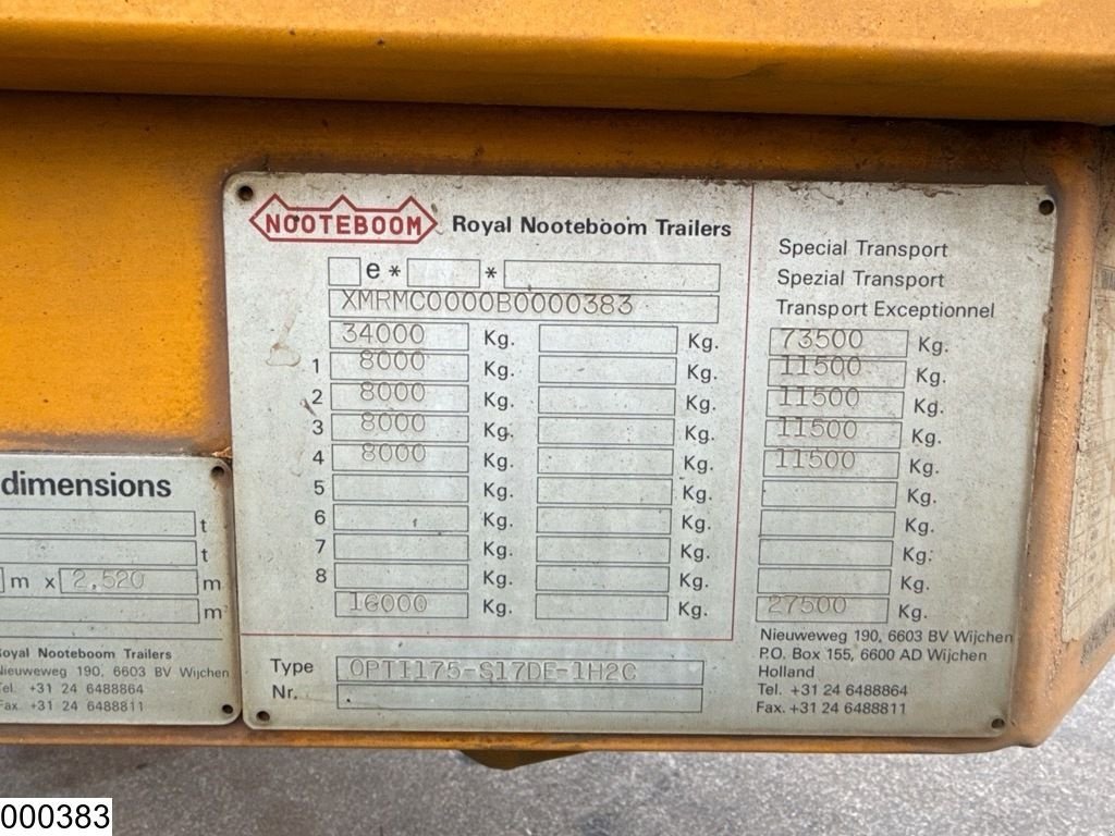 Tieflader des Typs Nooteboom Lowbed 73.500 kg, Extendable, 3x steering, Remote, Gebrauchtmaschine in Ede (Bild 9)