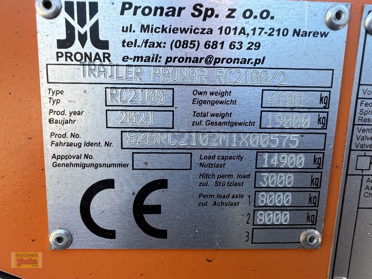 Tieflader a típus PRONAR RC 2100/2 mit hydr. Rampen breite Ausführung, Neumaschine ekkor: Kötschach (Kép 16)