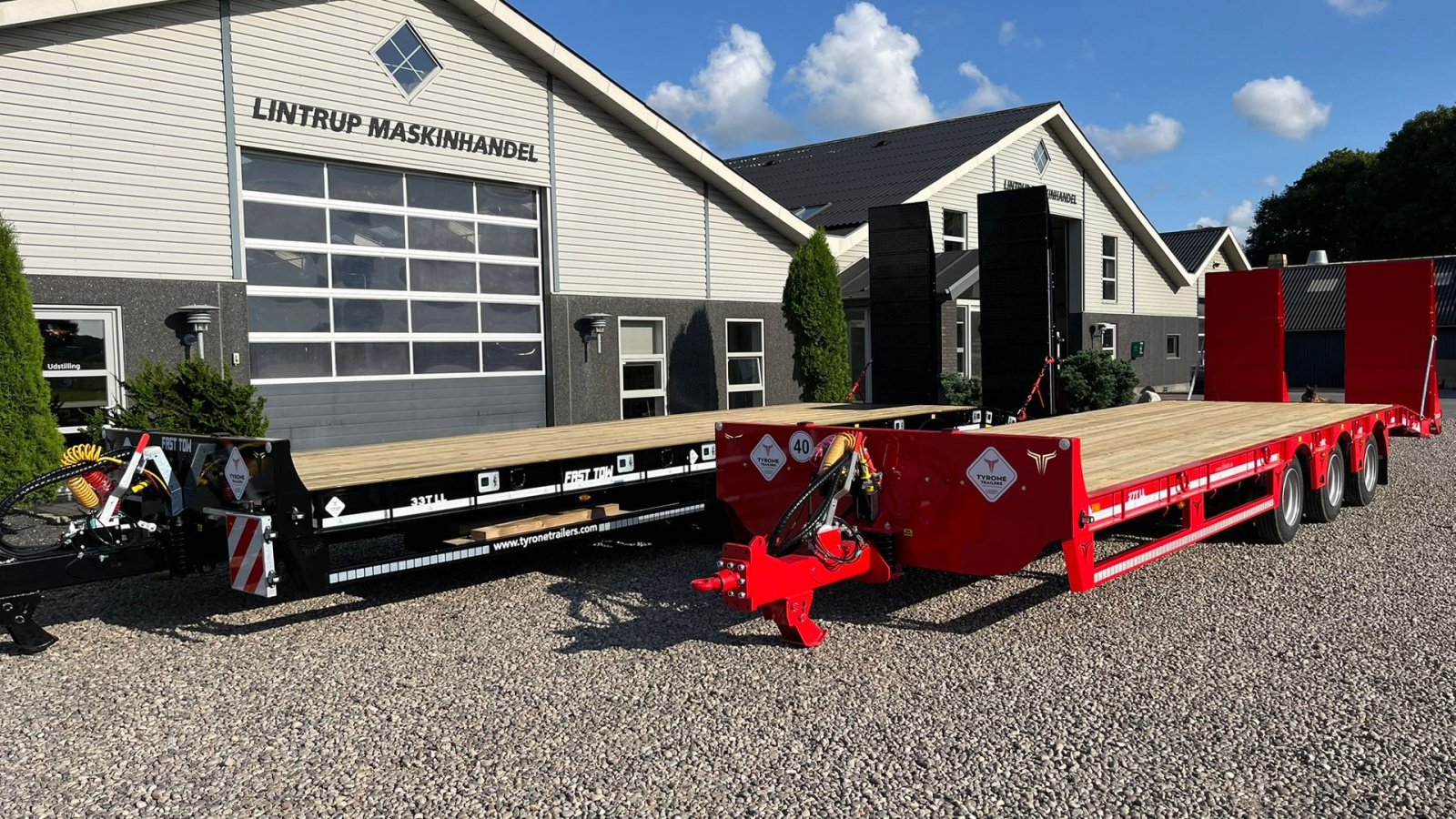 Tieflader of the type Sonstige 27TLL LANG MODEL med kombi bremser, både luft og hydrauliske bremser. Affjedret træk og affjedret aksler. Med hydrauliske ramper og værktøjskasse, Gebrauchtmaschine in Lintrup (Picture 21)