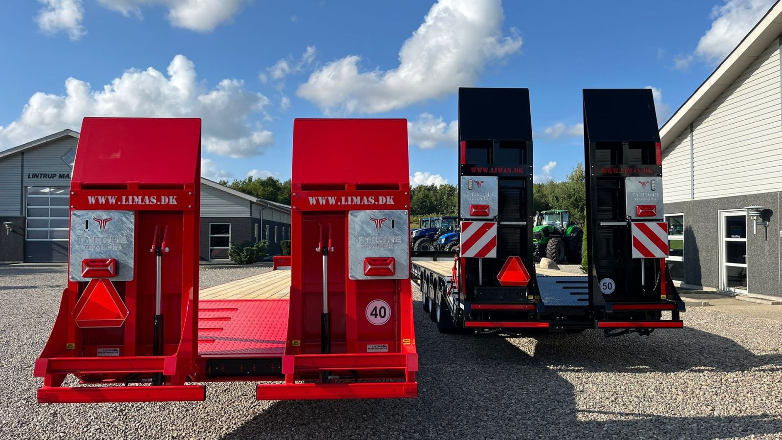 Tieflader of the type Sonstige 27TLL LANG MODEL med kombi bremser, både luft og hydrauliske bremser. Affjedret træk og affjedret aksler. Med hydrauliske ramper og værktøjskasse, Gebrauchtmaschine in Lintrup (Picture 23)