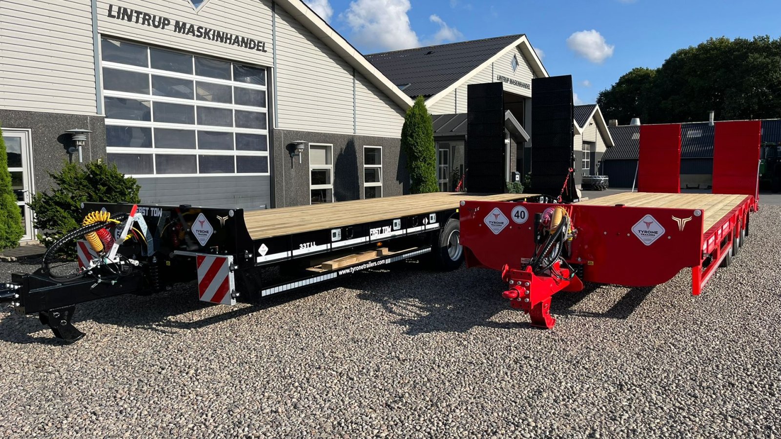 Tieflader tip Sonstige 33TLL LANG MODEL med kombi bremser, både luft og hydrauliske bremser. Affjedret træk og affjedret aksler. Med hydrauliske ramper og værktøjskasse, Gebrauchtmaschine in Lintrup (Poză 25)