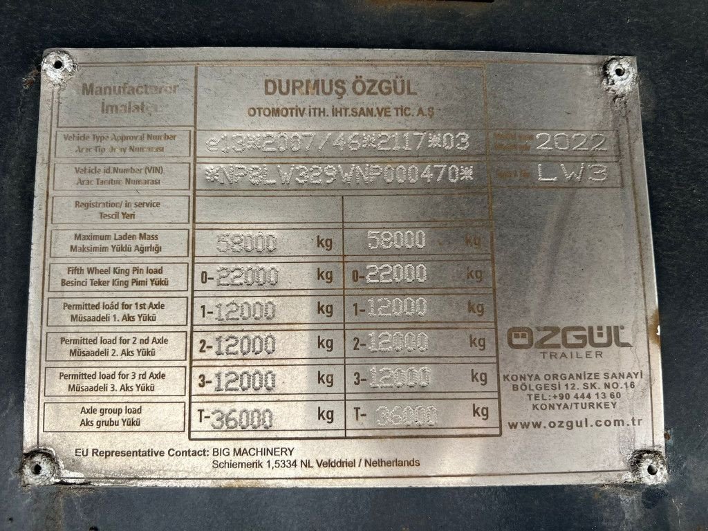 Tieflader του τύπου Sonstige OZGUL LW3 EU 1SS, Gebrauchtmaschine σε Velddriel (Φωτογραφία 4)