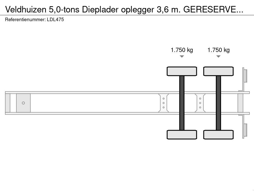 Tieflader typu Sonstige Veldhuizen 5,0-tons Dieplader oplegger 3,6 m. GERESERVEERD, Gebrauchtmaschine w Groenekan (Zdjęcie 5)