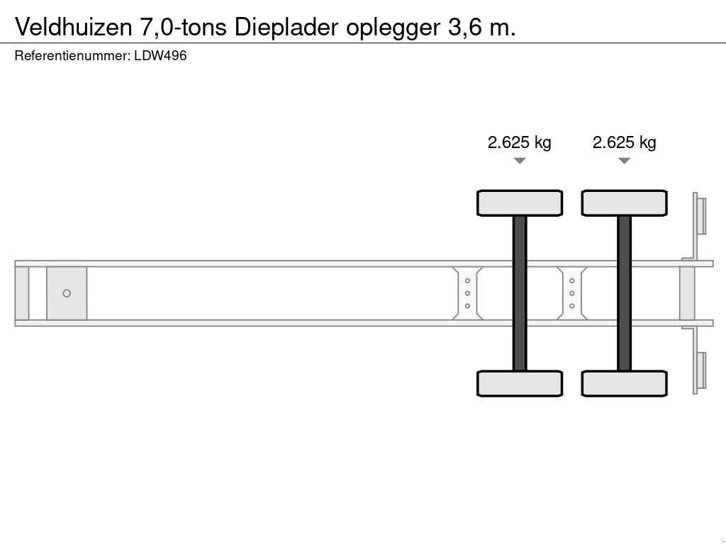 Tieflader des Typs Sonstige Veldhuizen 7,0-tons Dieplader oplegger 3,6 m., Gebrauchtmaschine in Groenekan (Bild 7)