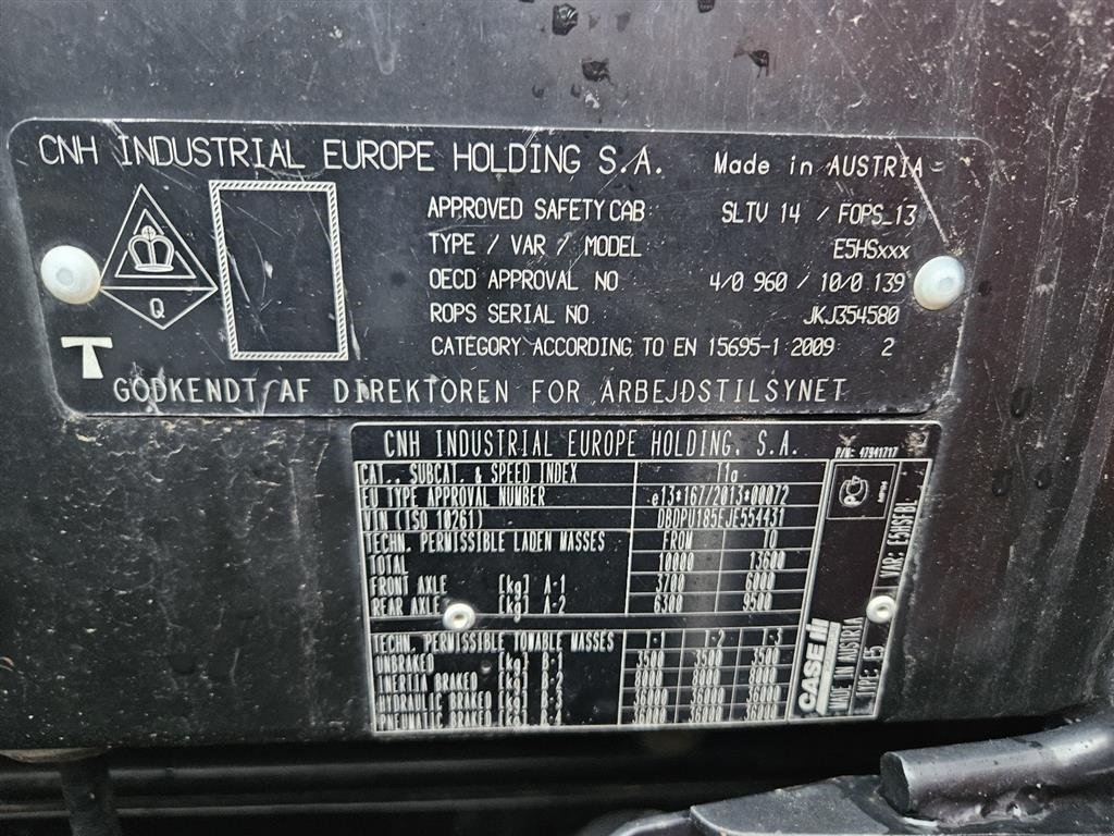 Traktor typu Case IH Puma 185 PowerShift 19/6. Front lift, GPS Ready. Luft bremser, 50 km/t. Performance hydraulic 150., Gebrauchtmaschine v Kolding (Obrázek 14)