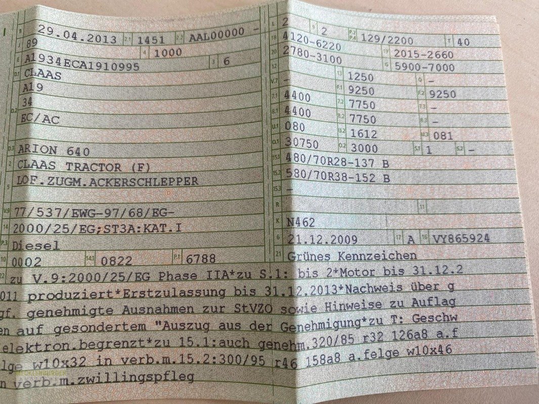 Traktor van het type CLAAS Arion 640 CIS, Gebrauchtmaschine in Mühlengeez (Foto 17)