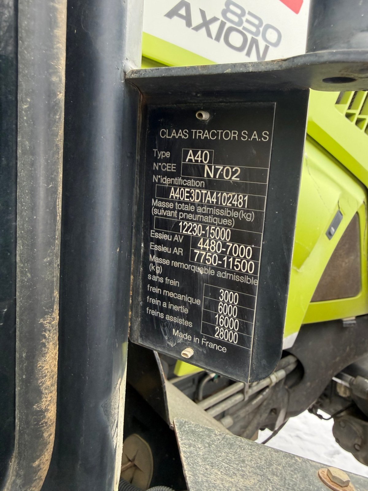 Traktor del tipo CLAAS Axion 830, Gebrauchtmaschine en Sophienhof (Imagen 9)