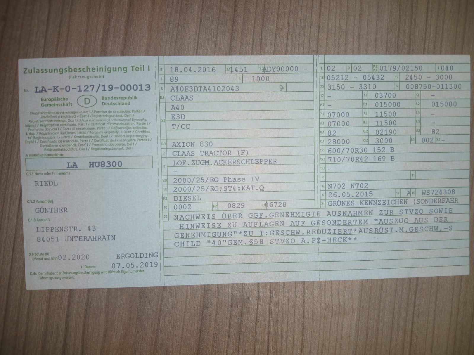 Traktor typu CLAAS Axion 830, Gebrauchtmaschine v Essenbach (Obrázek 13)