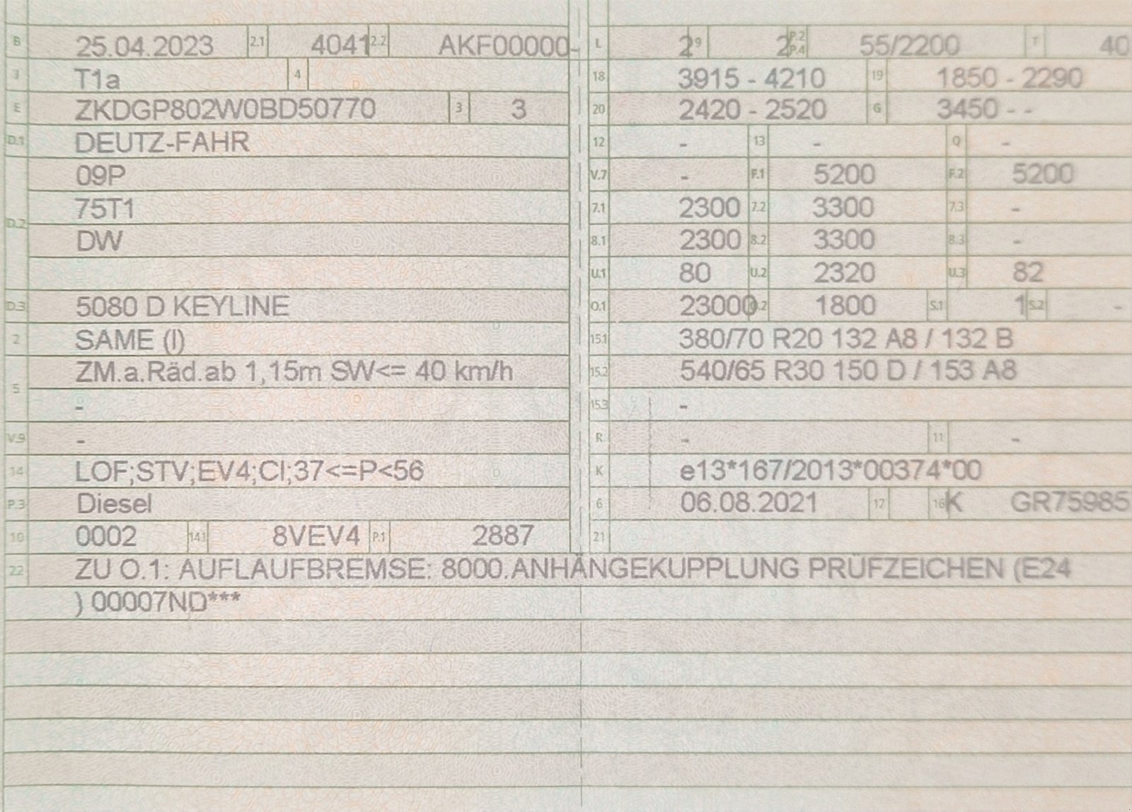 Traktor typu Deutz-Fahr 5080 D Keyline 150H EZ2023 Frontlader KLima, Gebrauchtmaschine v Palling (Obrázek 17)