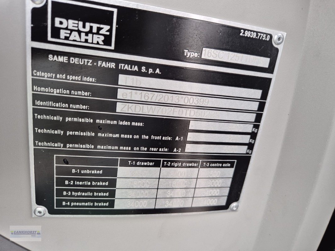 Traktor of the type Deutz-Fahr 6125 C RV-SHIFT, Neumaschine in Wiefelstede-Spohle (Picture 20)