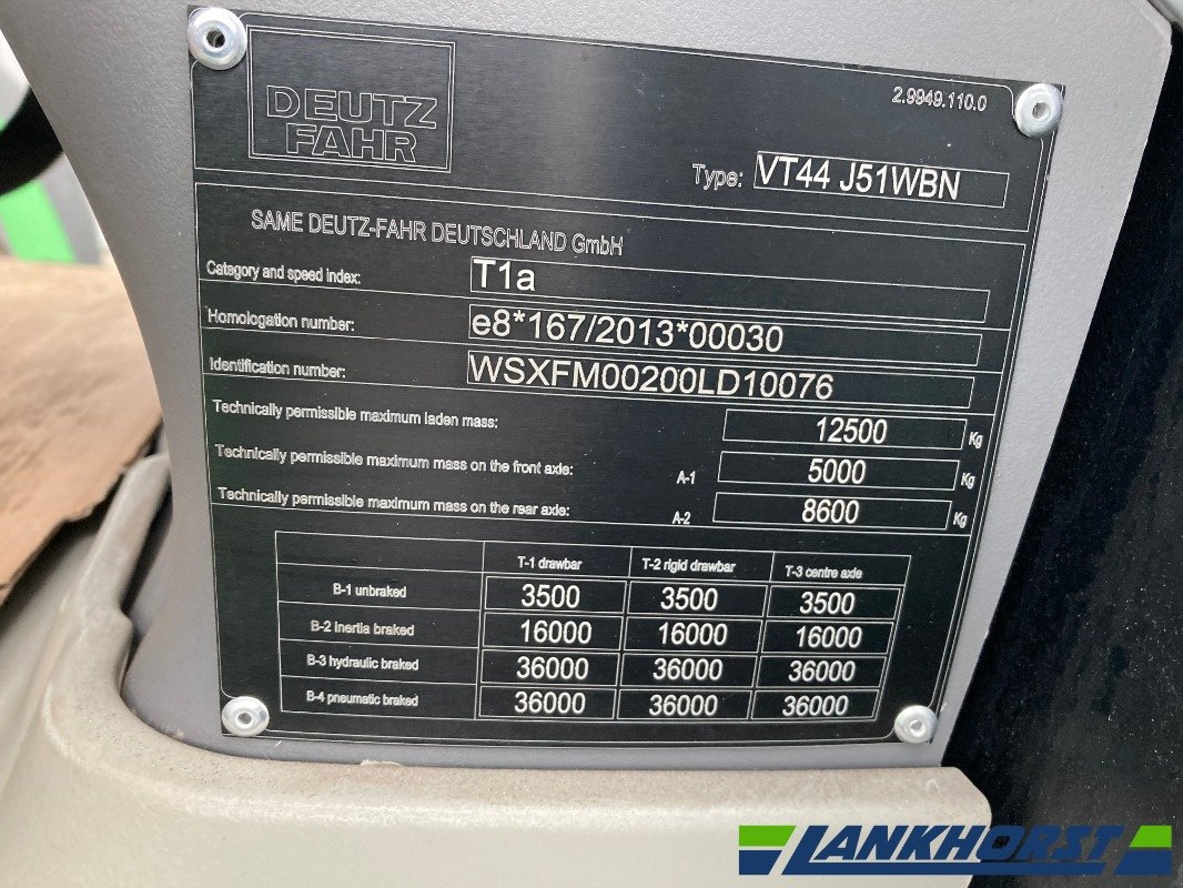 Traktor des Typs Deutz-Fahr 6160 TTV GREEN-WARRIOR, Neumaschine in Emsbüren (Bild 21)