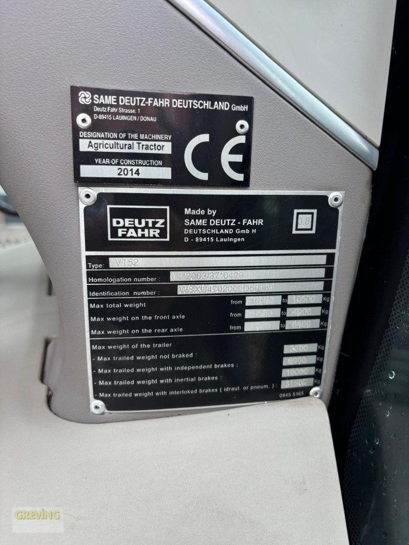 Traktor of the type Deutz-Fahr 6180TTV, Gebrauchtmaschine in Ahaus (Picture 16)