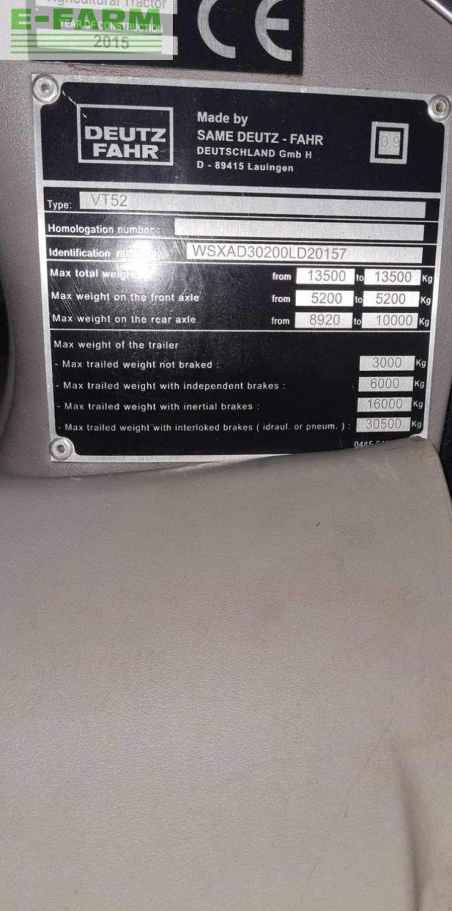 Traktor του τύπου Deutz-Fahr 7250 TTV Agrotron Warrior, Gebrauchtmaschine σε Hamburg (Φωτογραφία 5)