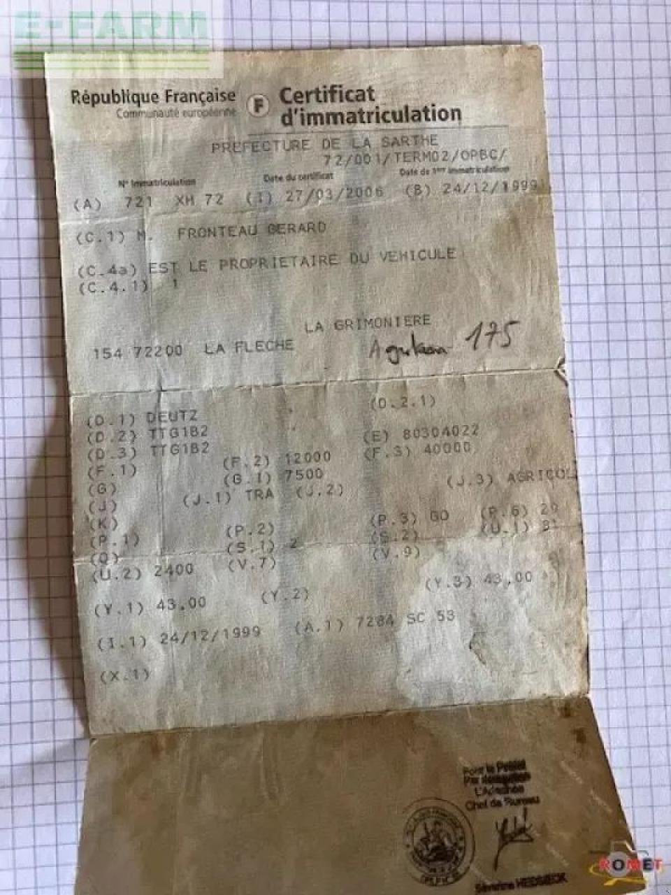 Traktor типа Deutz-Fahr agrotron 175, Gebrauchtmaschine в GENNES-SUR-GLAIZE (Фотография 3)