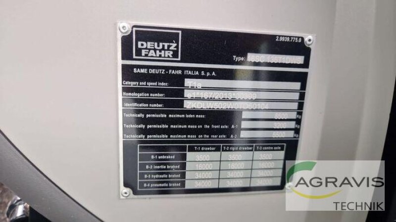 Traktor typu Deutz-Fahr AGROTRON 6135 CTTV, Gebrauchtmaschine v Melle-Wellingholzhausen (Obrázek 13)