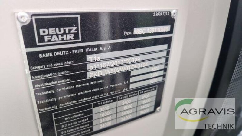 Traktor Türe ait Deutz-Fahr AGROTRON 6135 CTTV, Gebrauchtmaschine içinde Melle-Wellingholzhausen (resim 12)