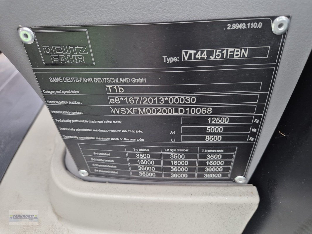 Traktor del tipo Deutz-Fahr AGROTRON 6160 TTV, Neumaschine en Wiefelstede-Spohle (Imagen 15)