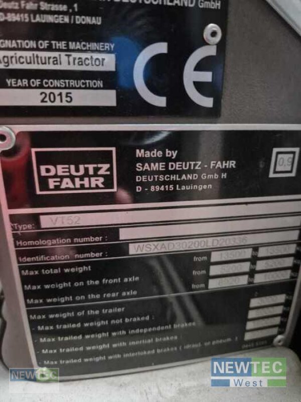 Traktor of the type Deutz-Fahr AGROTRON 7250 TTV, Gebrauchtmaschine in Heinbockel-Hagenah (Picture 12)